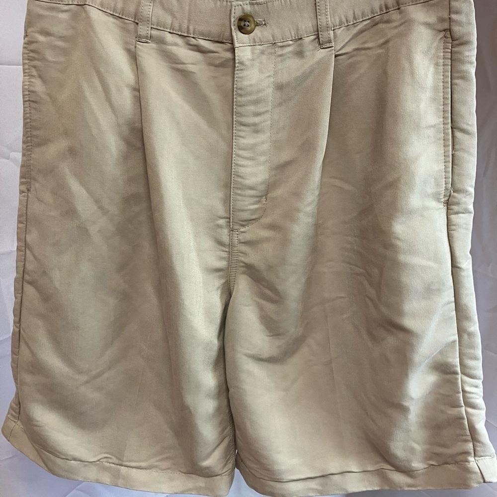 Chaps Tan Flat Front Shorts Casual Style - Picture 1 of 6